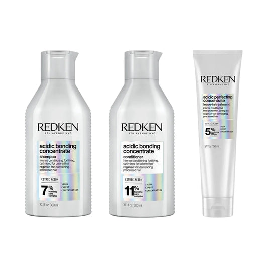 Redken Acidic Bonding Shampoo, Conditioner and Leave In Bundle