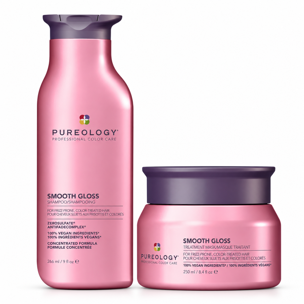 Pureology Smooth Gloss Shampoo & Treatment Mask Duo — all included products